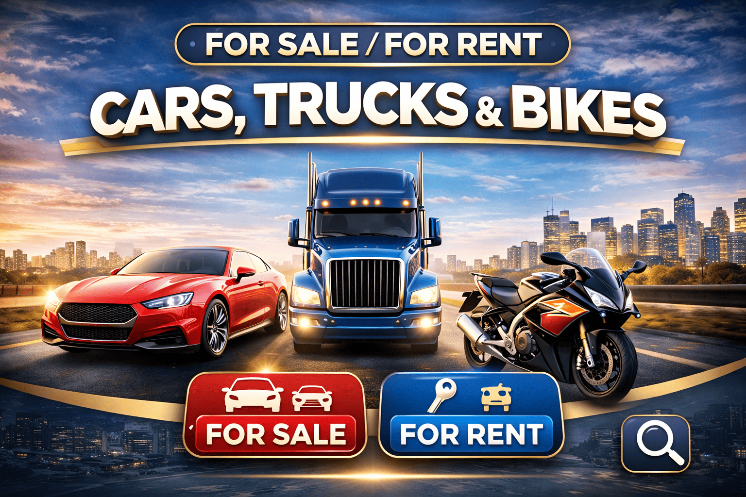 السيارات والشاحنات والدراجات